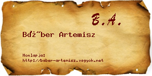 Báber Artemisz névjegykártya